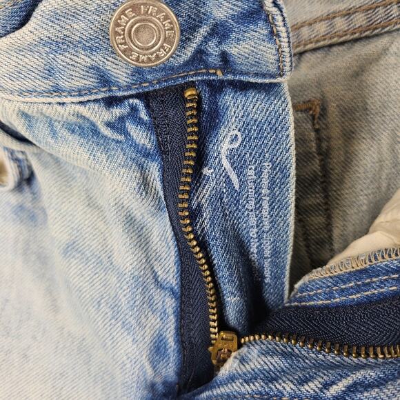 FRAME WOMEN’S LE BRIGETTE ACID WASH DENIM CUTOFF HEM SHORT SIZE 25 – 100% COTTON - Picture 6 of 9